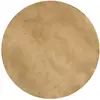 Image de Tapis rond imitation fourrure lapin doux tufté beige caramel  200