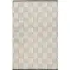Image de Tapis tissé main pure laine vierge blanc invoire à motifs 80x150