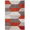 Image de Tapis de salon moderne tissé plat Rouge 120x160 cm