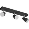 Image de Rampe LED spot lumineuse en PVC noir, 43cm