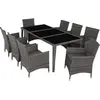 Image de Salon de jardin poly rotin résistant aux intempéries pour 8 plac, gris