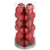 Image de Lot de 24 boules de noël rouge mate brillant/pailleté polypropylène