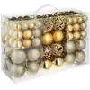 Image de Lot de 100 boules de Noël dorées assorties jaune or