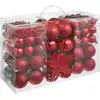 Image de Lot 86 décorations de noël rouge mate brillante/pailleté polypropylène