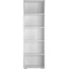 Image de Bibliothèque 5 étagères effet bois blanc
