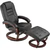 Image de Fauteuil relax en matière synthétique avec repose-pieds noir et marron