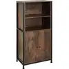Image de Buffet style industriel pieds réglables 60 x 38 x 125 cm bois foncé