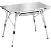 Image de Table de camping pliable 90 x 52 x 47 - 70 cm argent