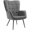 Image de Fauteuil rembourré ergonomique avec revêtement velours gris/noir