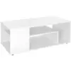 Image de Table basse 110x50x41 cm blanche en bois à 3 niveaux style moderne