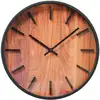 Image de Horloge murale noire et bois 30x30x4cm
