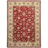 Image de Tapis floral classique en 100% laine crème rouge 70x140 cm