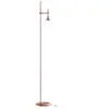 Image de Lampadaire doré avec abat-jour en verre blanc et réglable en hauteur