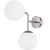 Image de Applique 2 lumières avec structure en métal nickel et sphères en verre