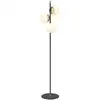 Image de Lampadaire noir moderne avec structure en métal et 3 sphères blanches