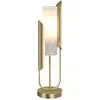 Image de Lampe de table moderne doré et abat-jour de forme tubulaire