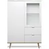 Image de Vaisselier avec 2 portes 2 tiroirs h140 x l100 cm - blanc