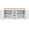 Image de Buffet 4 portes 3 tiroirs L180 cm - Décor Blanc et bois