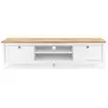 Image de Meuble tv 2 tiroirs l160 cm - décor blanc et bois