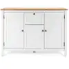 Image de Buffet 3 portes 1 tiroir l120 cm - décor blanc et bois