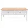 Image de Table basse 2 tiroirs l100 cm - décor blanc et bois