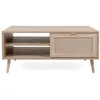 Image de Table basse 2 niches l100 cm - impression effet rotin