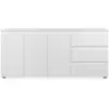 Image de Buffet 3 portes, 3 tiroirs et 2 étagères L178,5 cm - Blanc