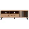 Image de Meuble tv avec décoration artisanale en chêne - l138 cm