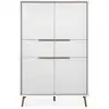 Image de Buffet haut 4 portes et 2 tiroirs h140 cm - chêne et blanc