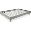 Image de Lit Futon Double 180 x 200 Tissu Gris
