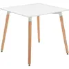 Image de Table à manger carrée en bois Blanc