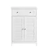 Image de Meuble bas 1 tiroir 2 portes effet bois blanc