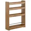 Image de Étagère de rangement à roulettes 4 étages effet bois marron
