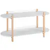 Image de Table console sur pied en bois avec 2 étages effet bois gris