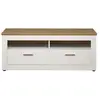 Image de Meuble tv 2 tiroirs, 2 niches - l148 cm - blanc