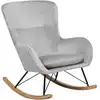 Image de Fauteuil à bascule velours gris clair