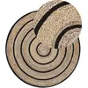 Image de Tapis rond tressé beige et noir D140cm