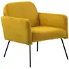 Image de Fauteuil en velours jaune h77