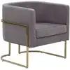 Image de Fauteuil en velours gris h71