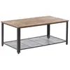Image de Table basse bois foncé et noire plateau effet bois foncé vieilli