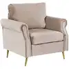 Image de Fauteuil en velours beige h90