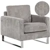 Image de Fauteuil en velours côtelé gris h82