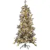 Image de Sapin de noël artificiel enneigé led 180 cm vert