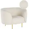 Image de Fauteuil en bouclé blanc h79