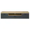 Image de Meuble tv 3 portes 2 niches 230x52x52cm anthracite et naturel - noctys