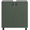 Image de Meuble sous vasque sur roulettes 2 portes l60 cm - vert et noir