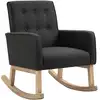 Image de Chaise à bascule avec accoudoirs et assise en tissu Gris foncé
