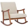 Image de Chaise à bascule avec accoudoirs et assise en tissu Crème