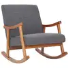 Image de Chaise à bascule avec accoudoirs et assise en tissu Gris clair