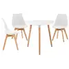 Image de Ensemble de 3 chaises et 1 table en holz Blanc